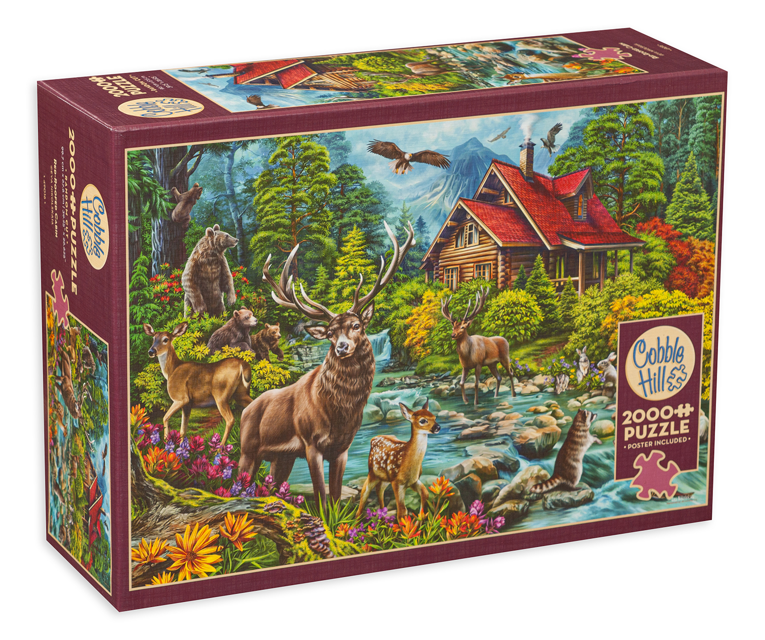 Puzzle Cobble Hill din 2000 de piese - Cobble Hill cu acoperișul roșu