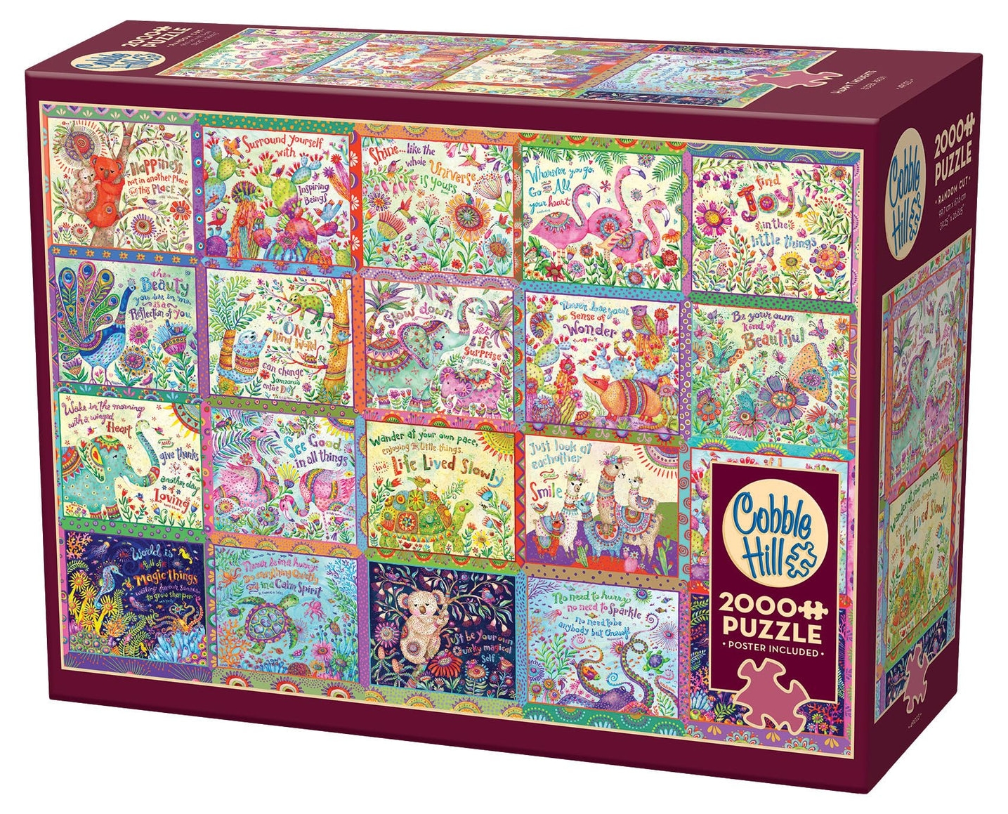 Puzzle Cobble Hill din 2000 de piese - Gânduri fericite