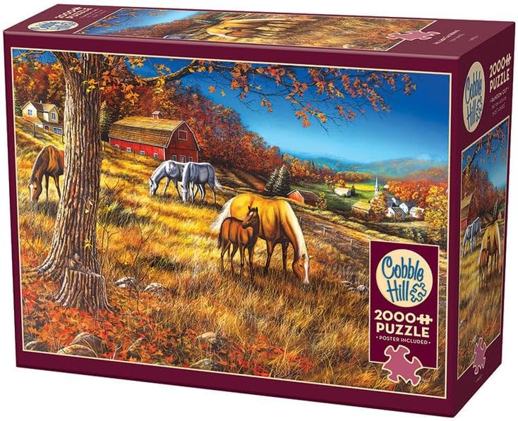 Puzzle Cobble Hill din 2000 de piese - Toamna aurie în munți