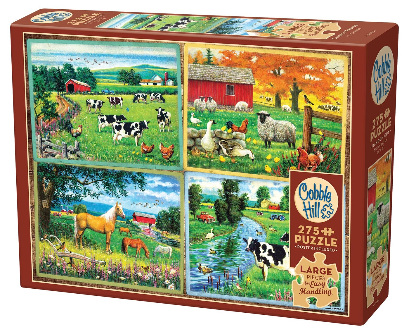 Puzzle Cobble Hill din 275 piese - Prietenii de la fermă