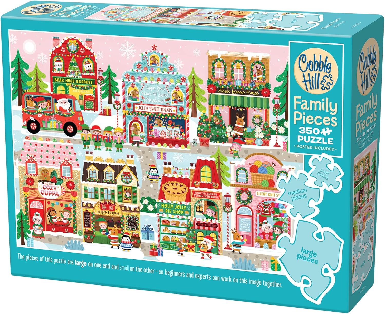 Puzzle Cobble Hill din 350 XXL piese - Orașul strălucitor