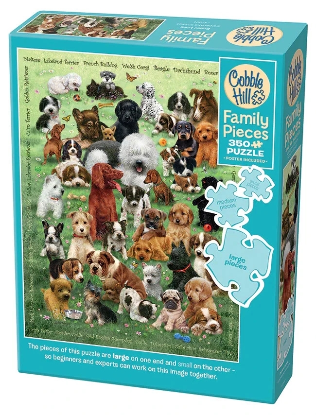 Puzzle Cobble Hill din 350 de piese XXL - Dragoste canină
