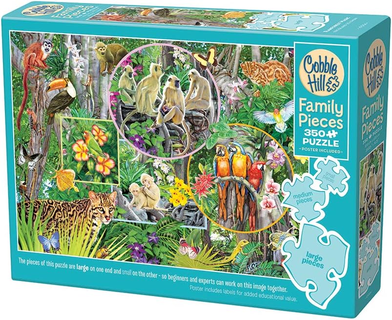 Puzzle Cobble Hill din 350 de piese XXL - Magia pădurii pluviale