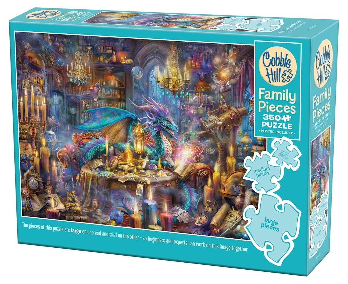 Puzzle Cobble Hill din 350 XXL piese - Paznicul bibliotecii