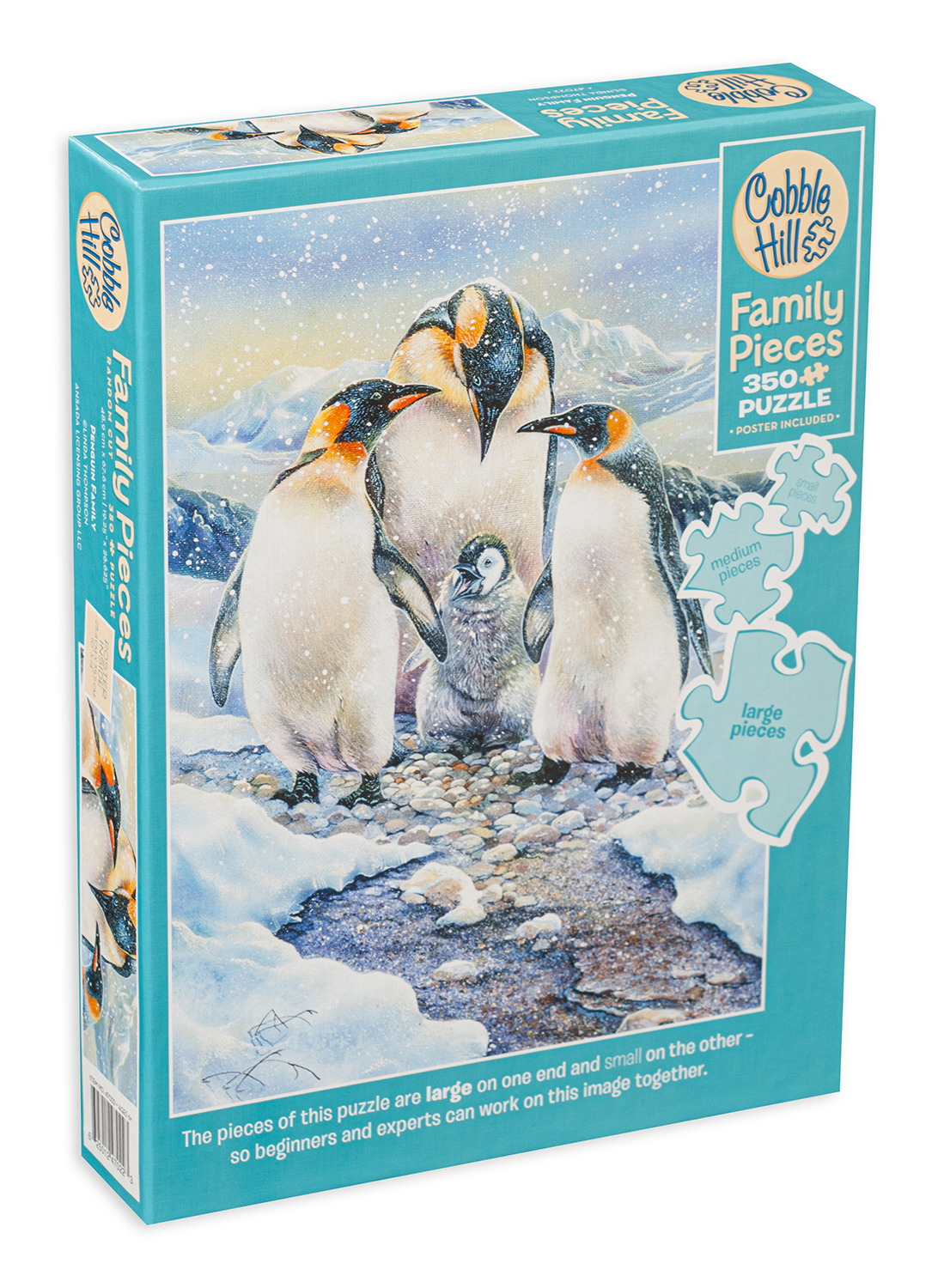 Puzzle Cobble Hill din 350 XXL de piese - Familie de pinguini