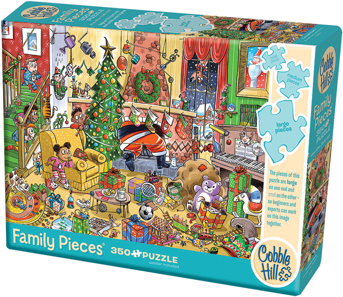 Puzzle Cobble Hill din 350 XXL de piese - În așteptarea lui Moș Crăciun