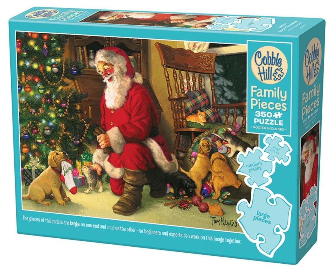 Puzzle Cobble Hill din 350 de piese XXL - Așteptând cadourile