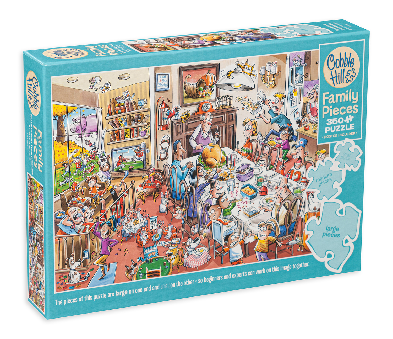 Puzzle Cobble Hill din 350 XXL de piese - Împreună de Ziua Recunoștinței