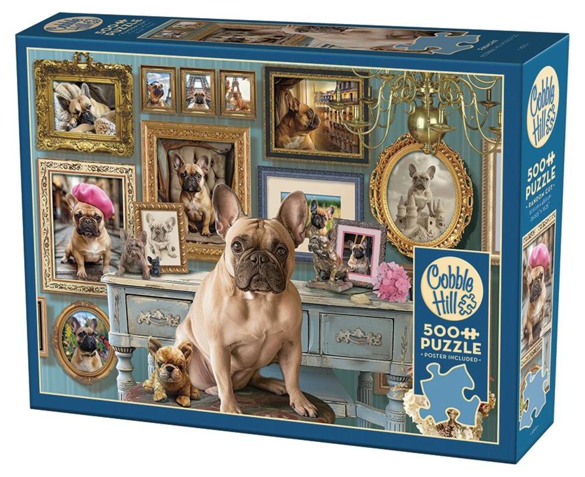 Puzzle Cobble Hill din 500 de piese - Bulldog francez