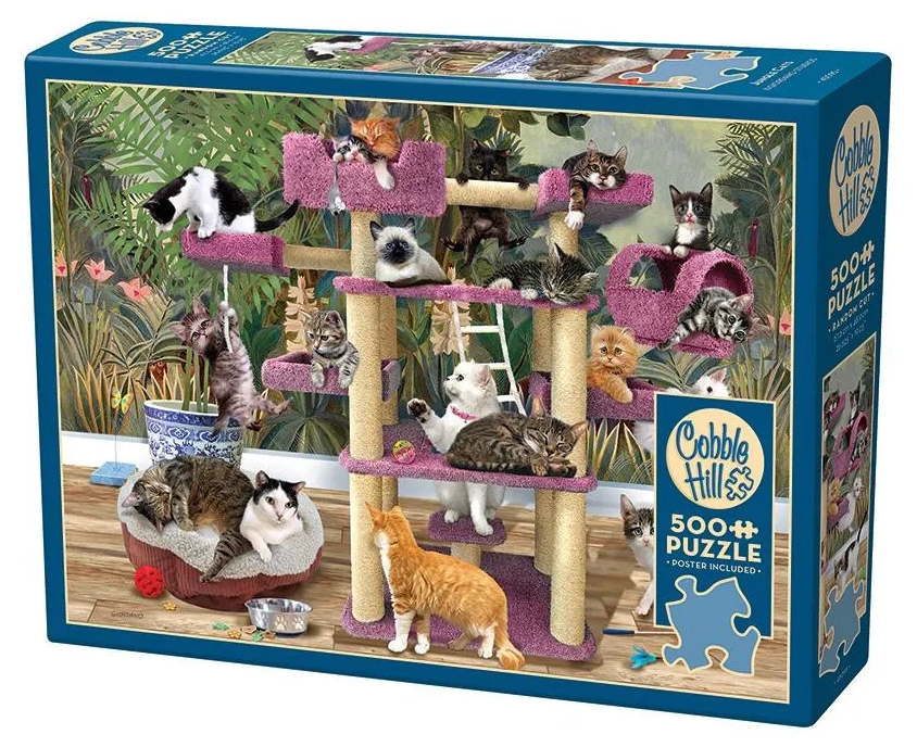 Puzzle Cobble Hill din 500 de piese - Idila felină