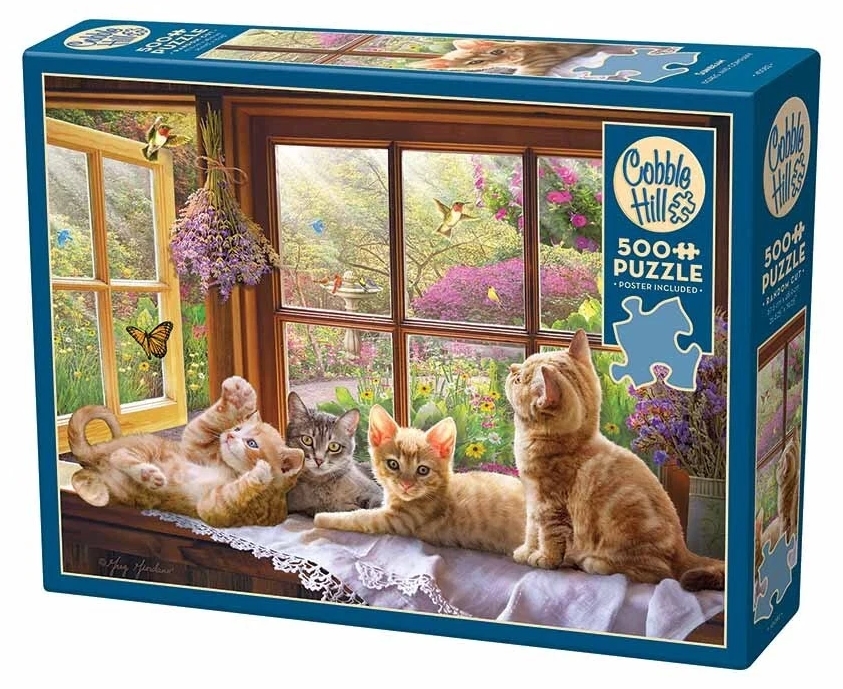 Puzzle Cobble Hill din 500 de piese - Liniștea pisicii