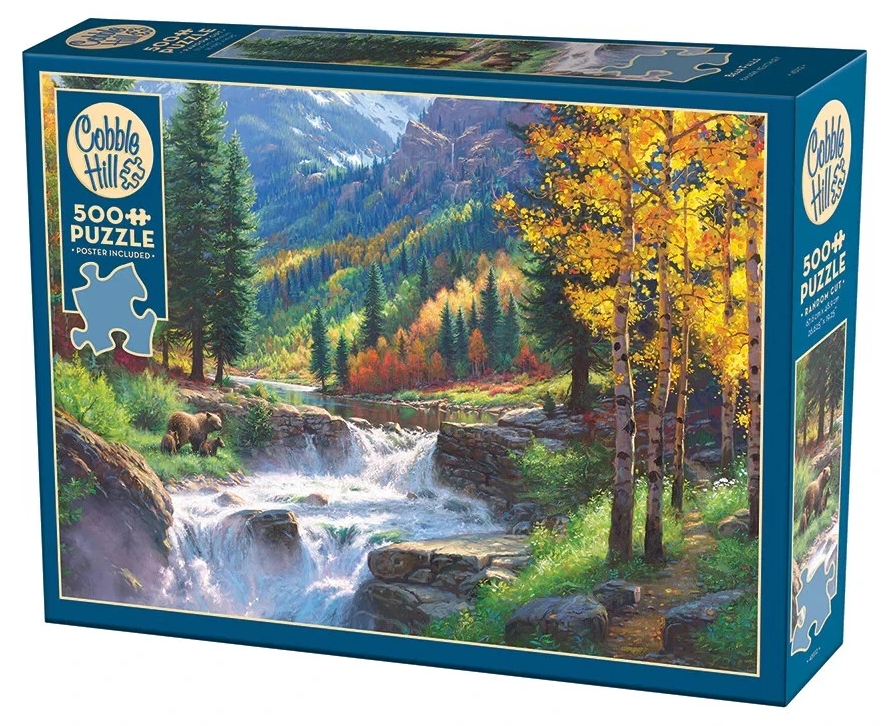 Puzzle Cobble Hill din 500 de piese - La marginea cascadei din pădure