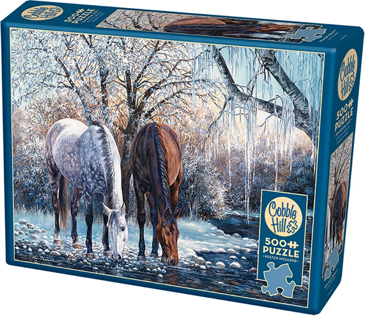 Puzzle Cobble Hill din 500 de piese - La marginea pârâului înzăpezit