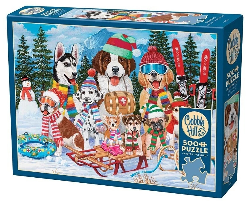 Puzzle Cobble Hill din 500 de piese - Zi de zăpadă
