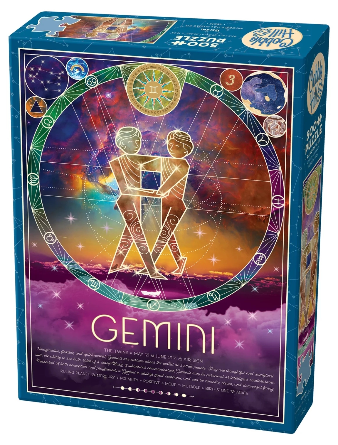 Puzzle Cobble Hill din 500 de piese - Zodiac: Gemeni