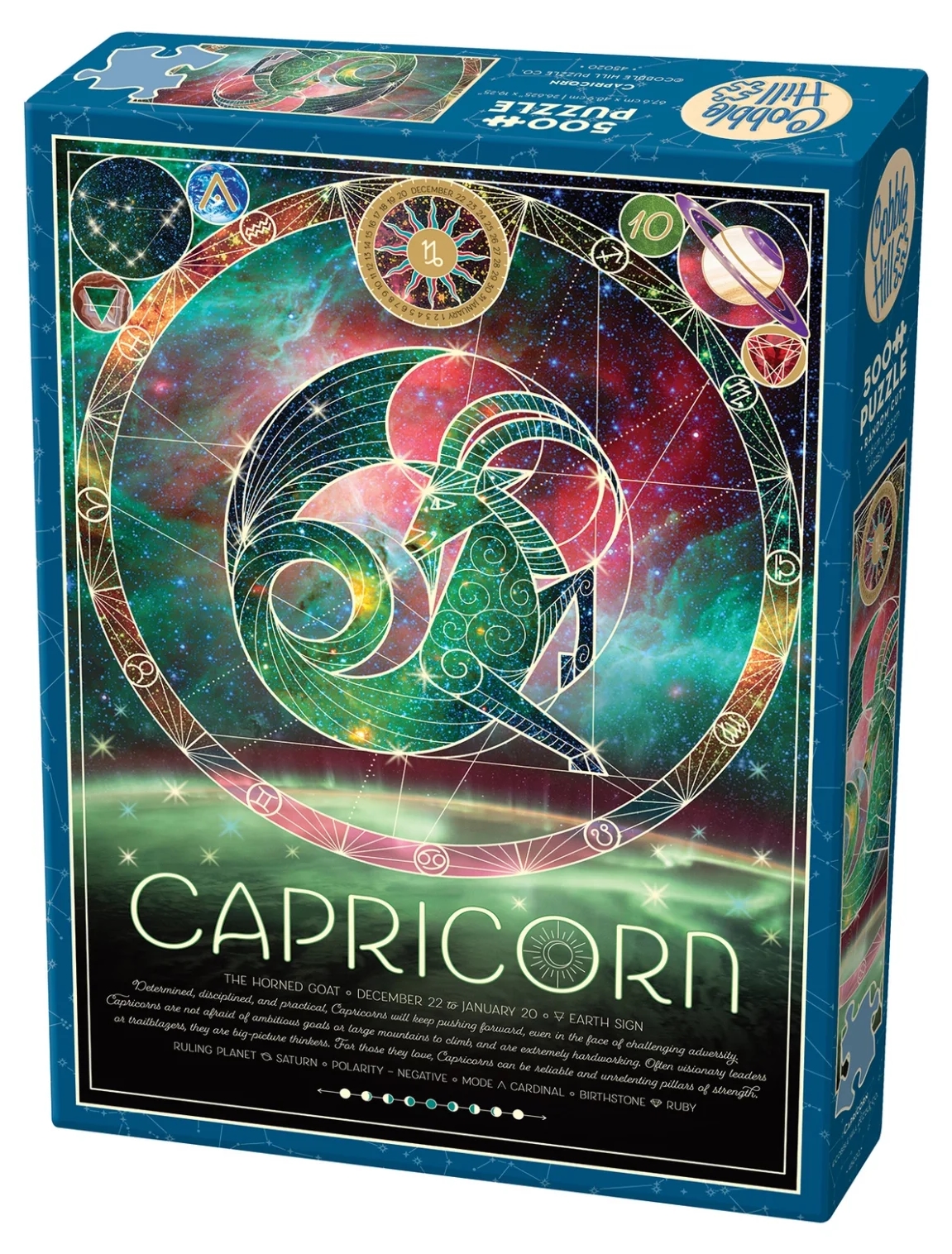 Puzzle Cobble Hill din 500 de piese - Zodiac: Capricornul