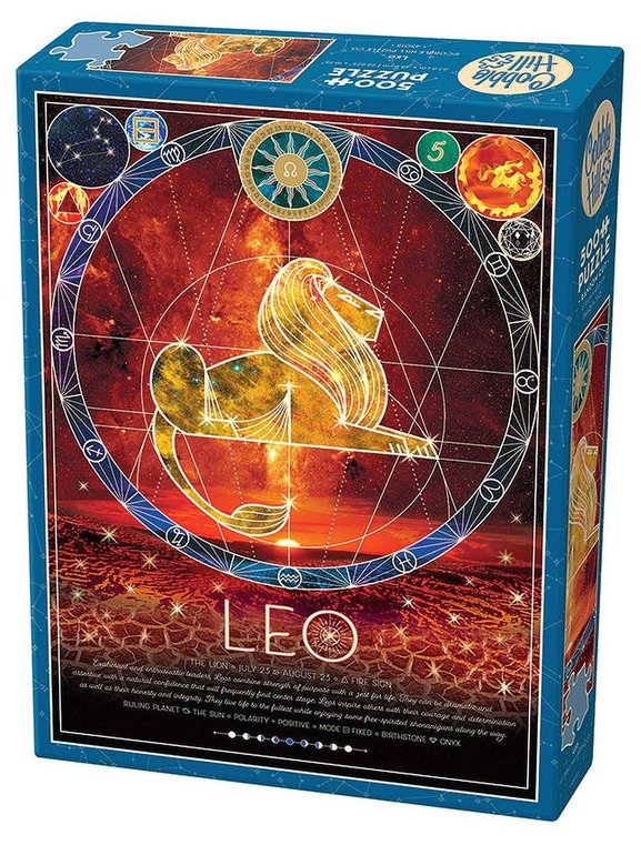 Puzzle Cobble Hill din 500 de piese - Zodiac: Leu