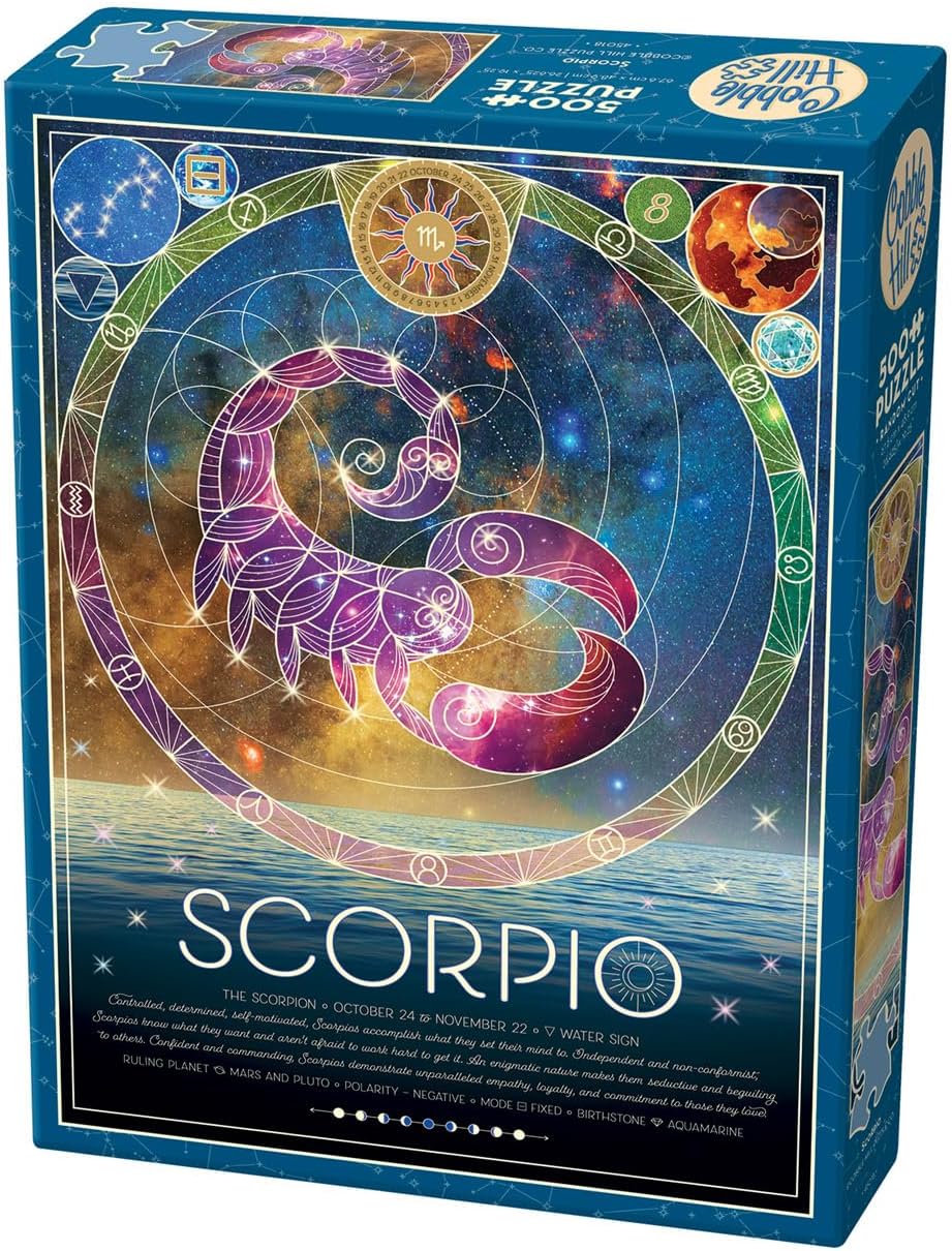 Puzzle Cobble Hill din 500 de piese - Zodiac: Scorpionul