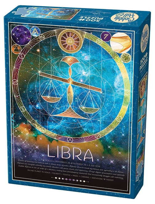 Puzzle Cobble Hill din 500 de piese - Zodiac: Balanță