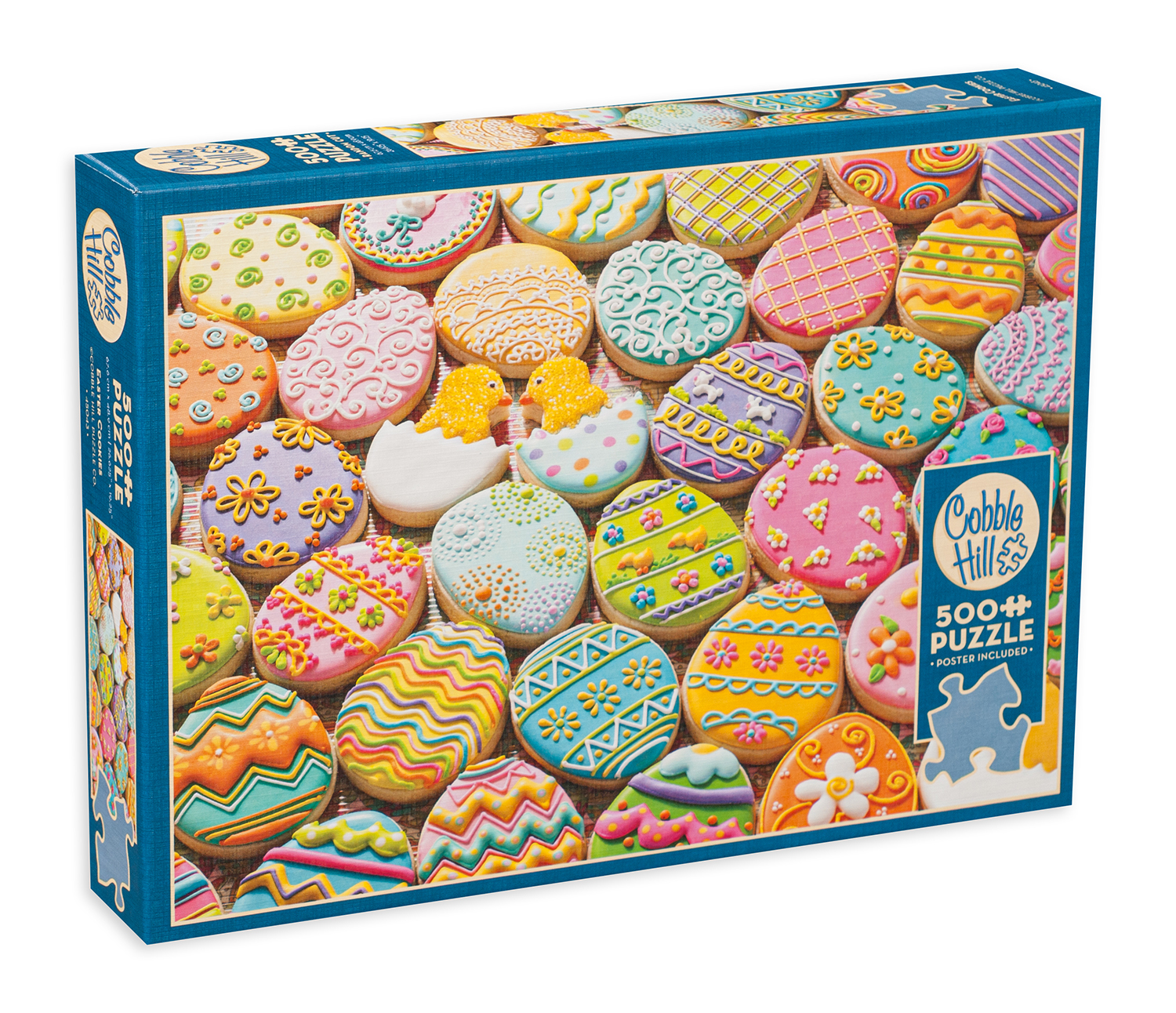 Puzzle Cobble Hill din 500 XXL de piese - Prăjituri de Paște