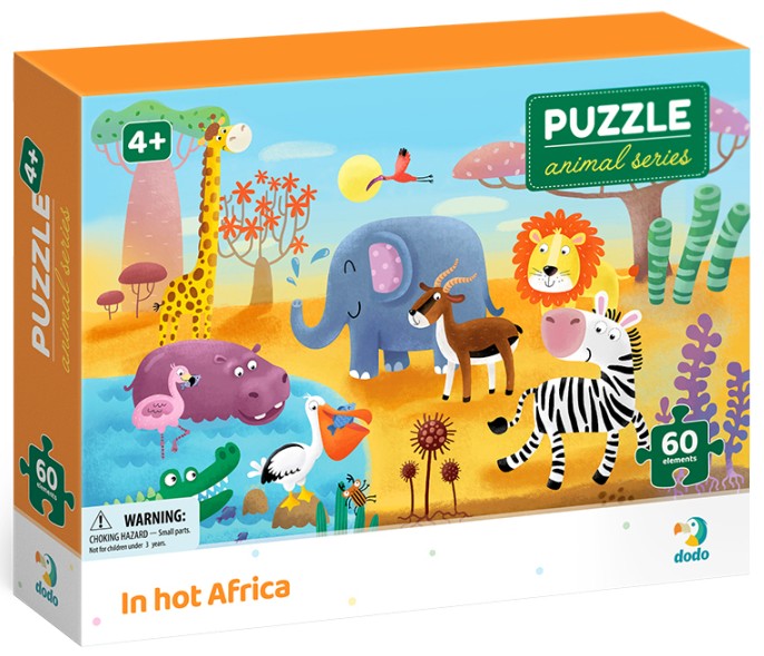 Puzzle DoDo  din 60 piese -Animale africane