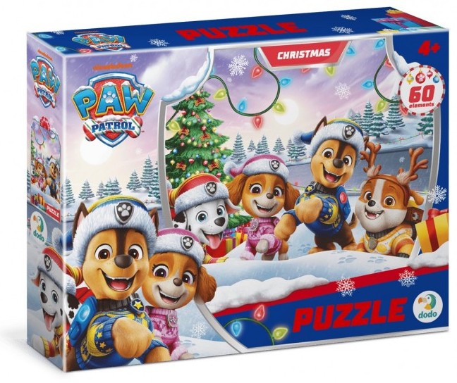 Puzzle DoDo din  60 piese -Crăciunul Patrulei Cățelușilor