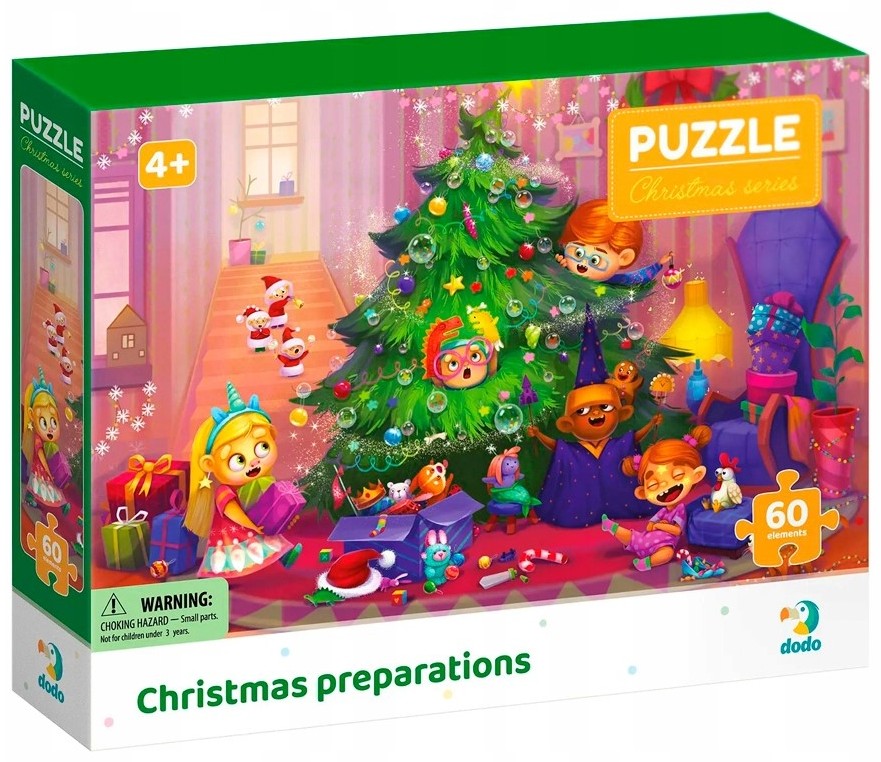 Puzzle DoDo  din 60 piese - Pregătirile de Crăciun