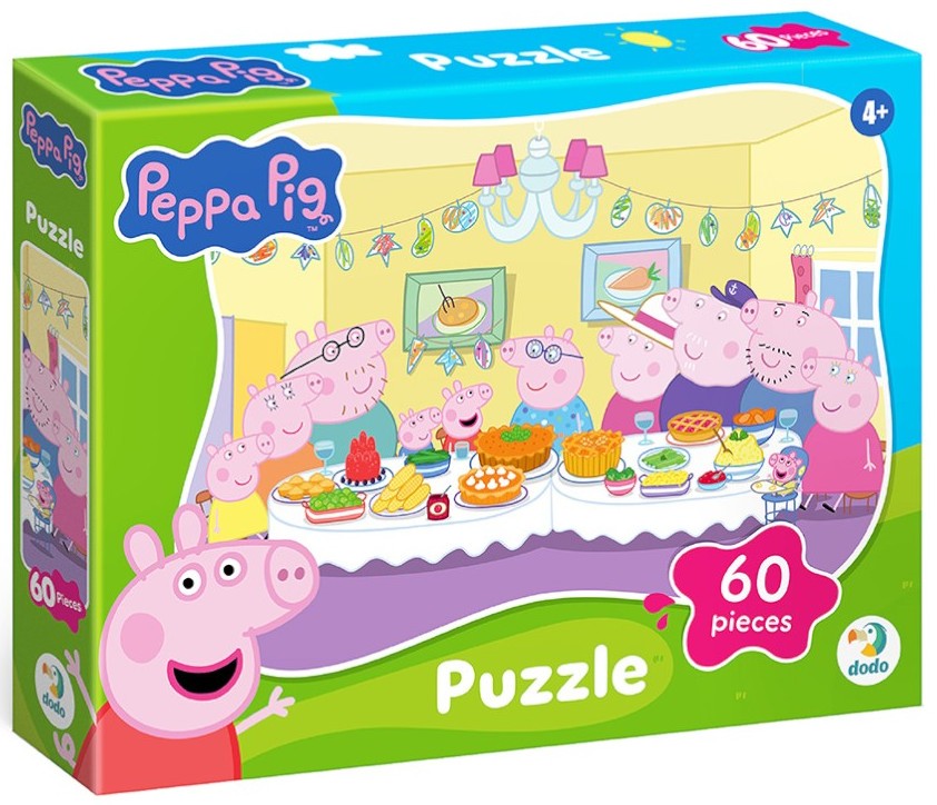 Puzzle DoDo din  60 piese - Familia Peppei Pig