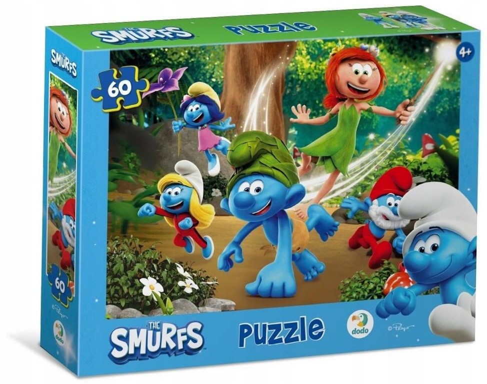 Puzzle DoDo din  60 piese - Ștrumfii și Prințesa
