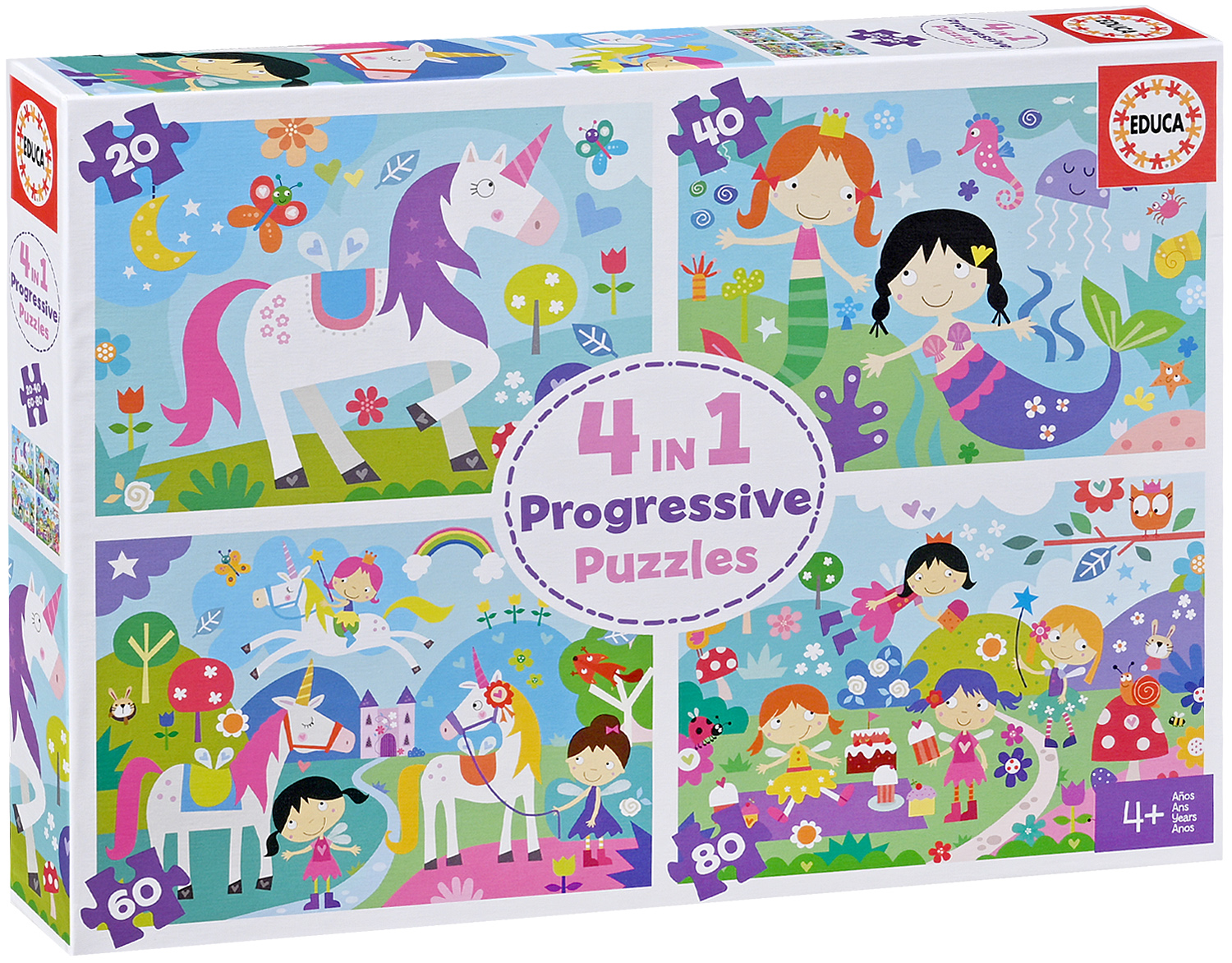 Puzzle Educa 4 in 1 - Prietenii