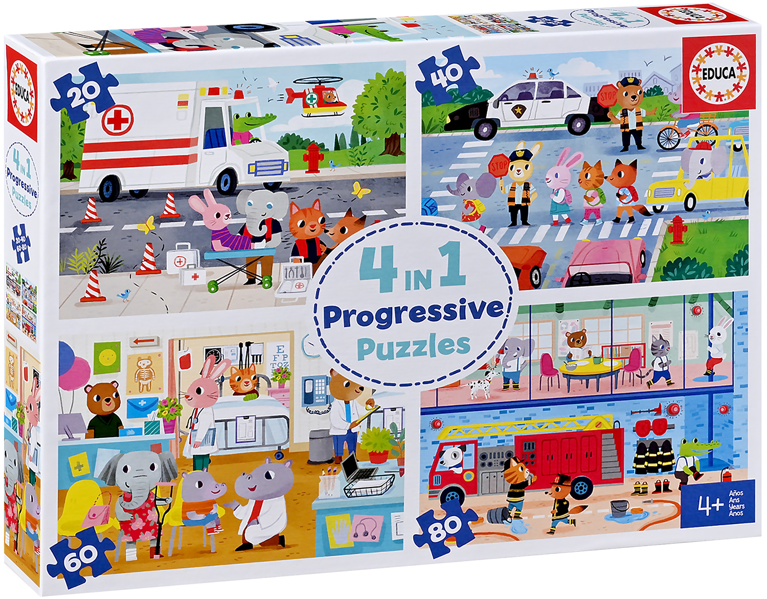 Puzzle Educa 4 in 1 - Echipa de salvare 2