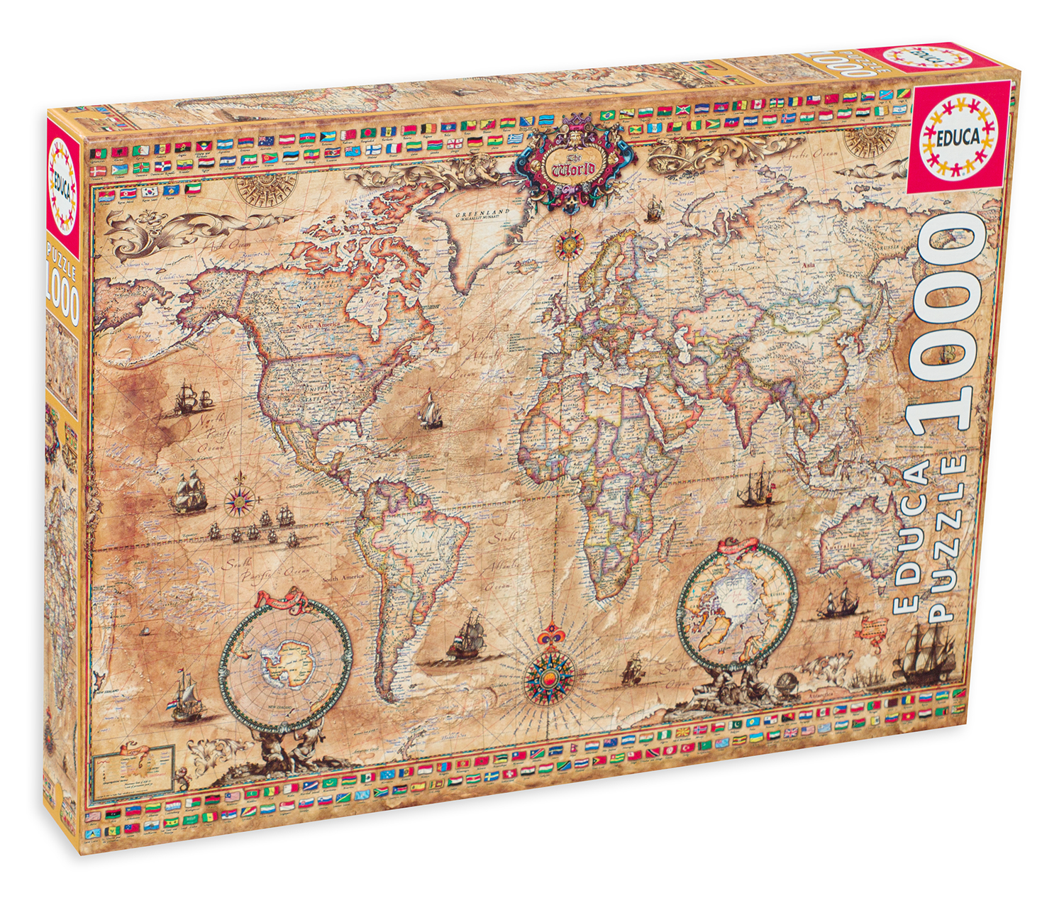 Puzzle Educa din 1000 de piese - Harta antica a lumii