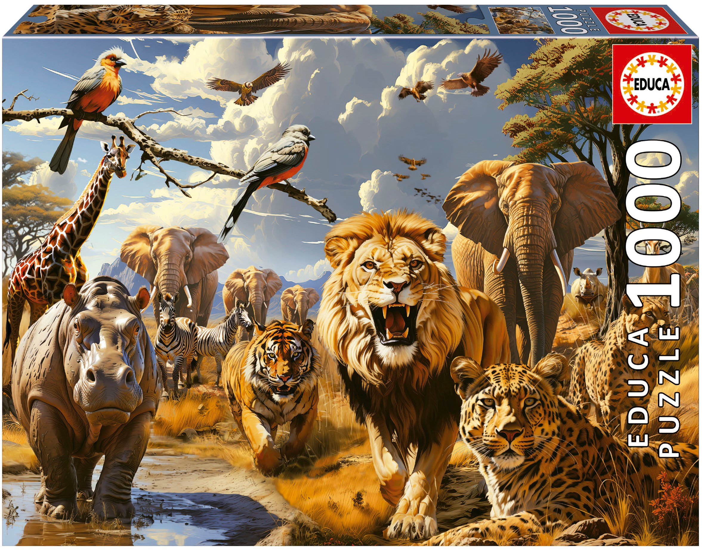 Puzzle Educa din 1000 de piese - Animale sălbatice