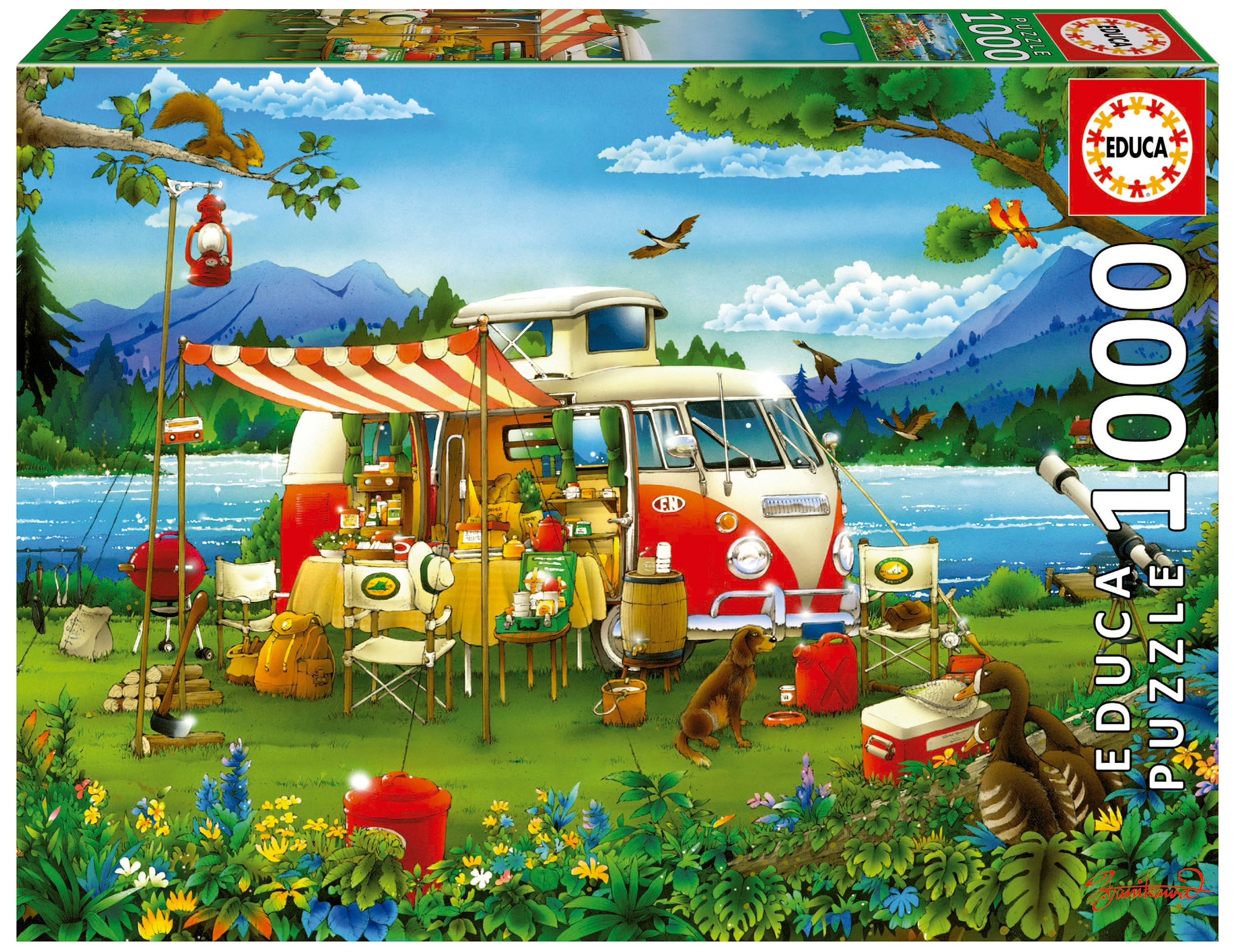 Puzzle Educa din 1000 de piese - Vacanța în camping