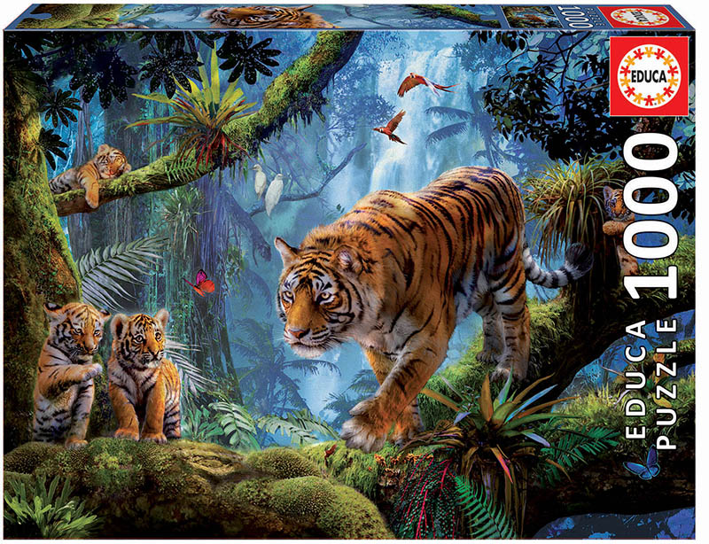 Puzzle Educa din 1000 de piese - Tigers in the tree