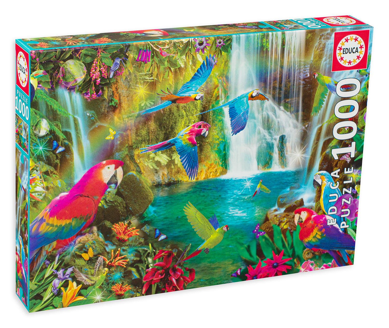 Puzzle Educa din 1000 de piese - Papagali tropicali