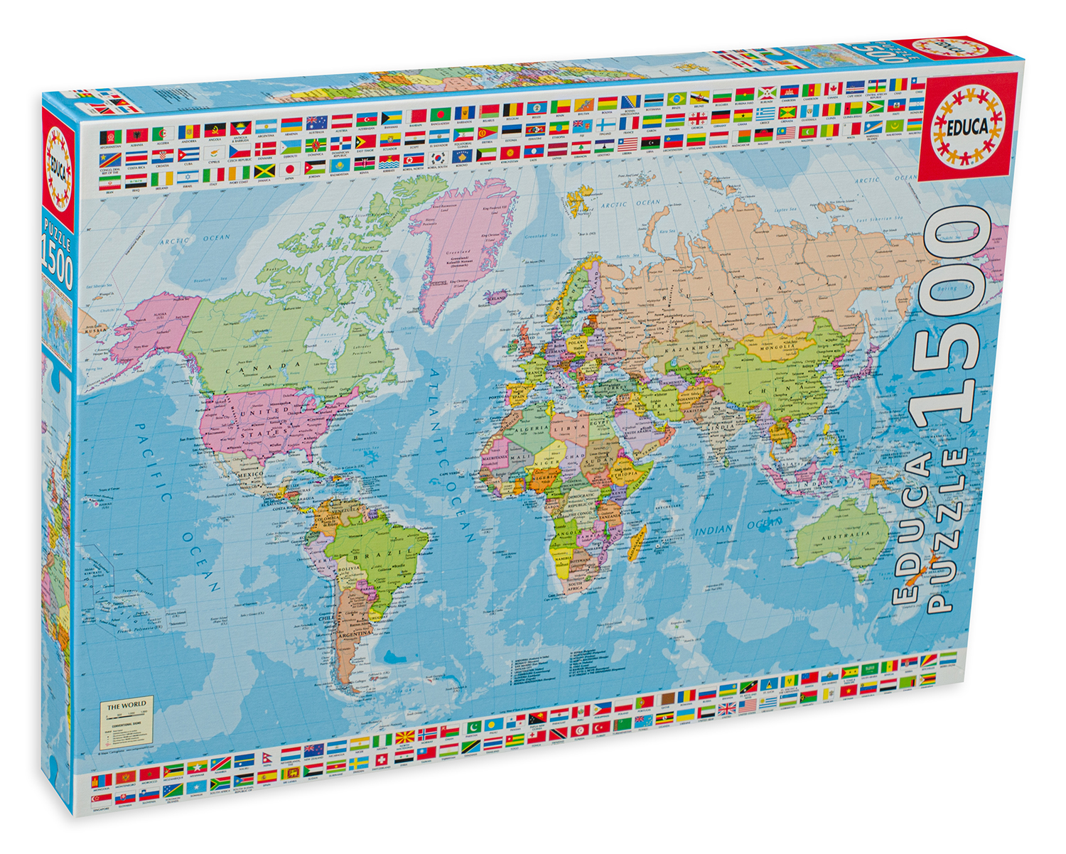 Puzzle Educa din 1500 de piese - Political World Map