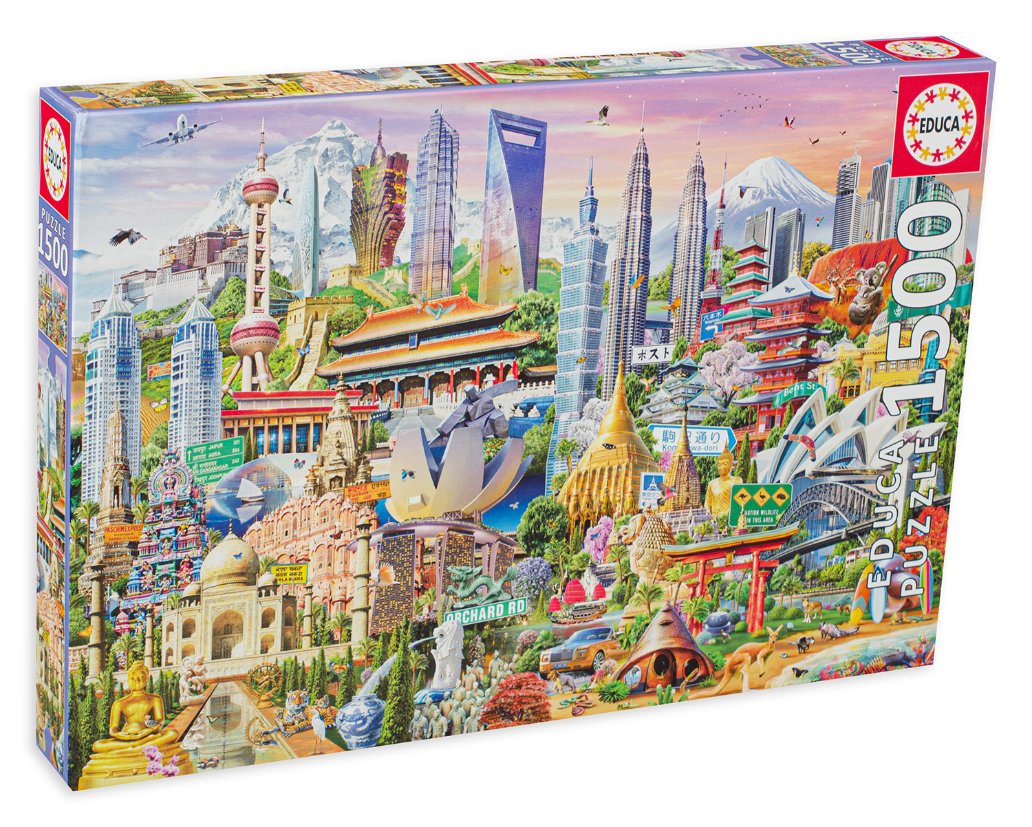 Puzzle Educa din 1500 de piese - Asia Landmarks