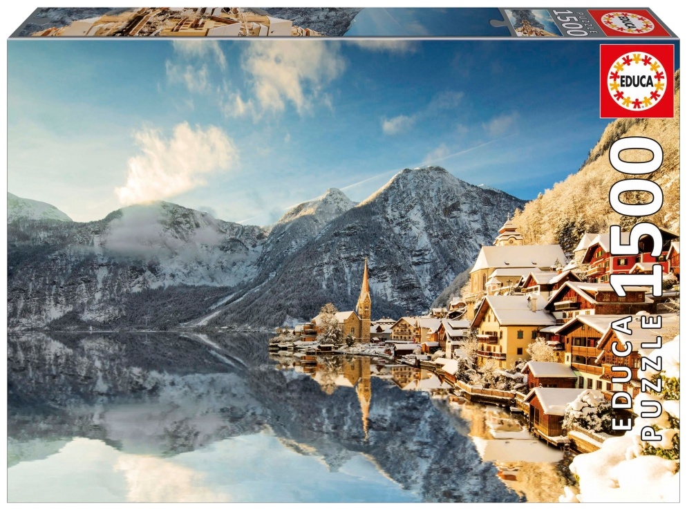 Puzzle Educa din 1500 piese - Iarna în Hallstatt