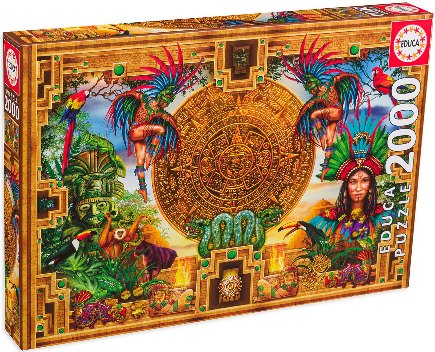 Puzzle Educa din 2000 de piese - Aztecii și Maya