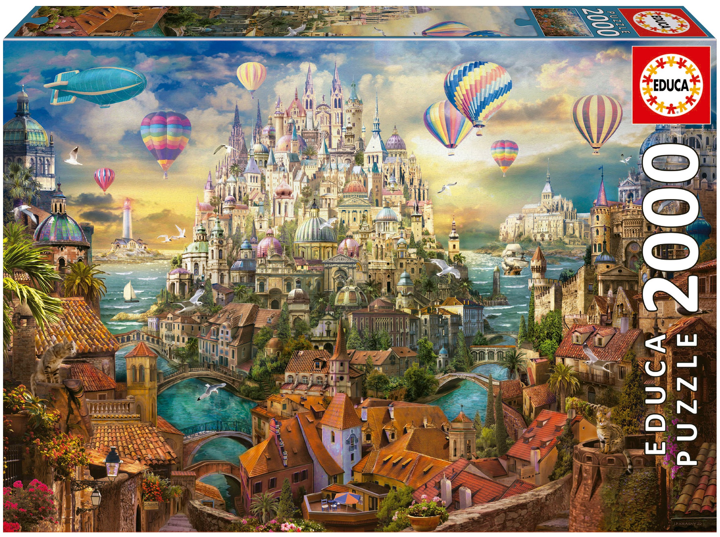 Puzzle Educa din 2000 piese - Orașul viselor