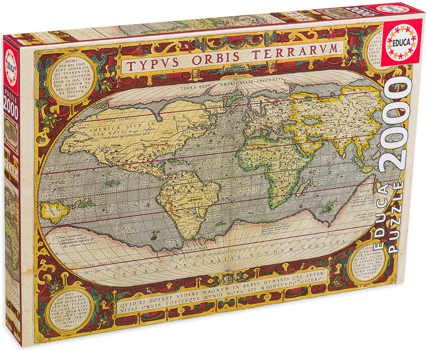 Puzzle Educa din 2000 de piese - Harta lumii