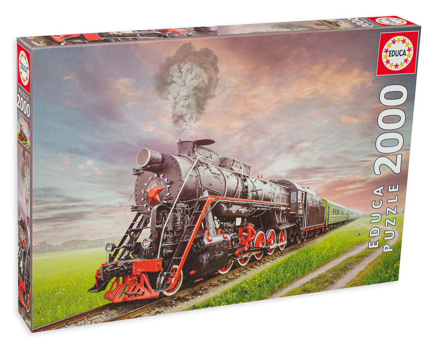 Puzzle Educa din 2000 de piese - Steam Train