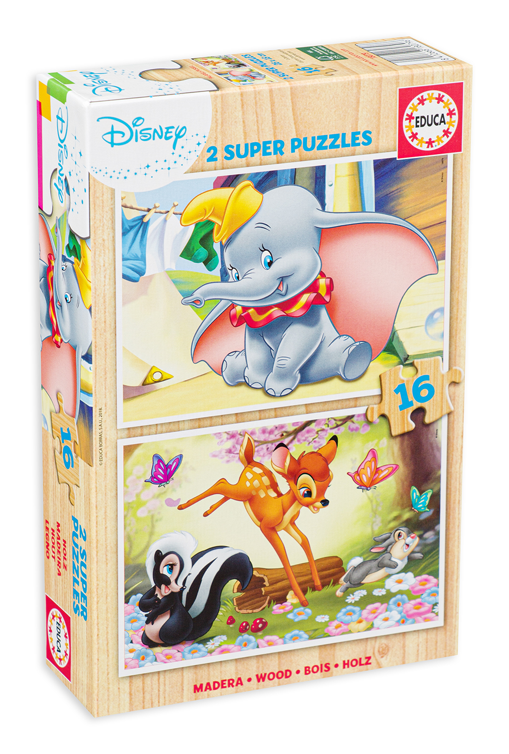 Puzzle Educa din 2 х 16 de piese - Disney Animals