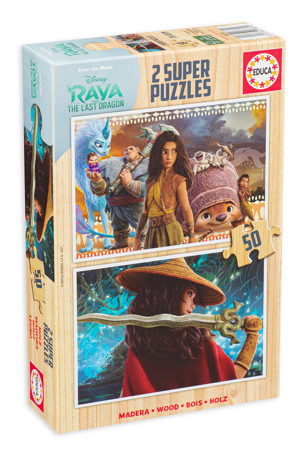 Puzzle Educa din 2 х 50 de piese - Raya and the last Dragon