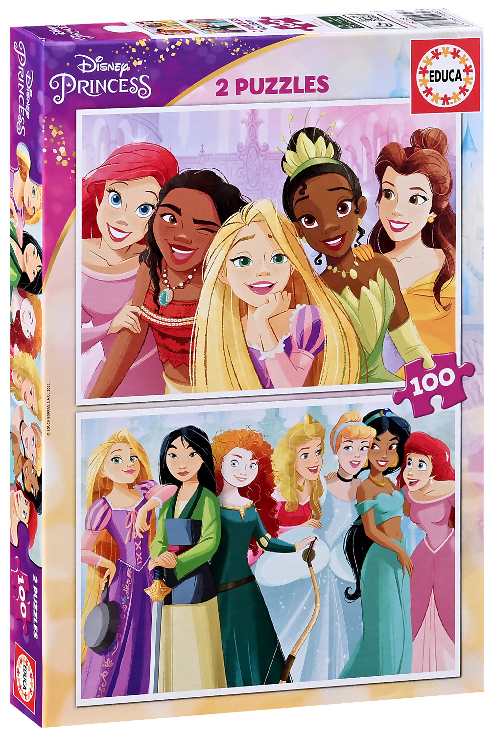 Puzzle Educa din 2 x 100 de piese - Printese Disney