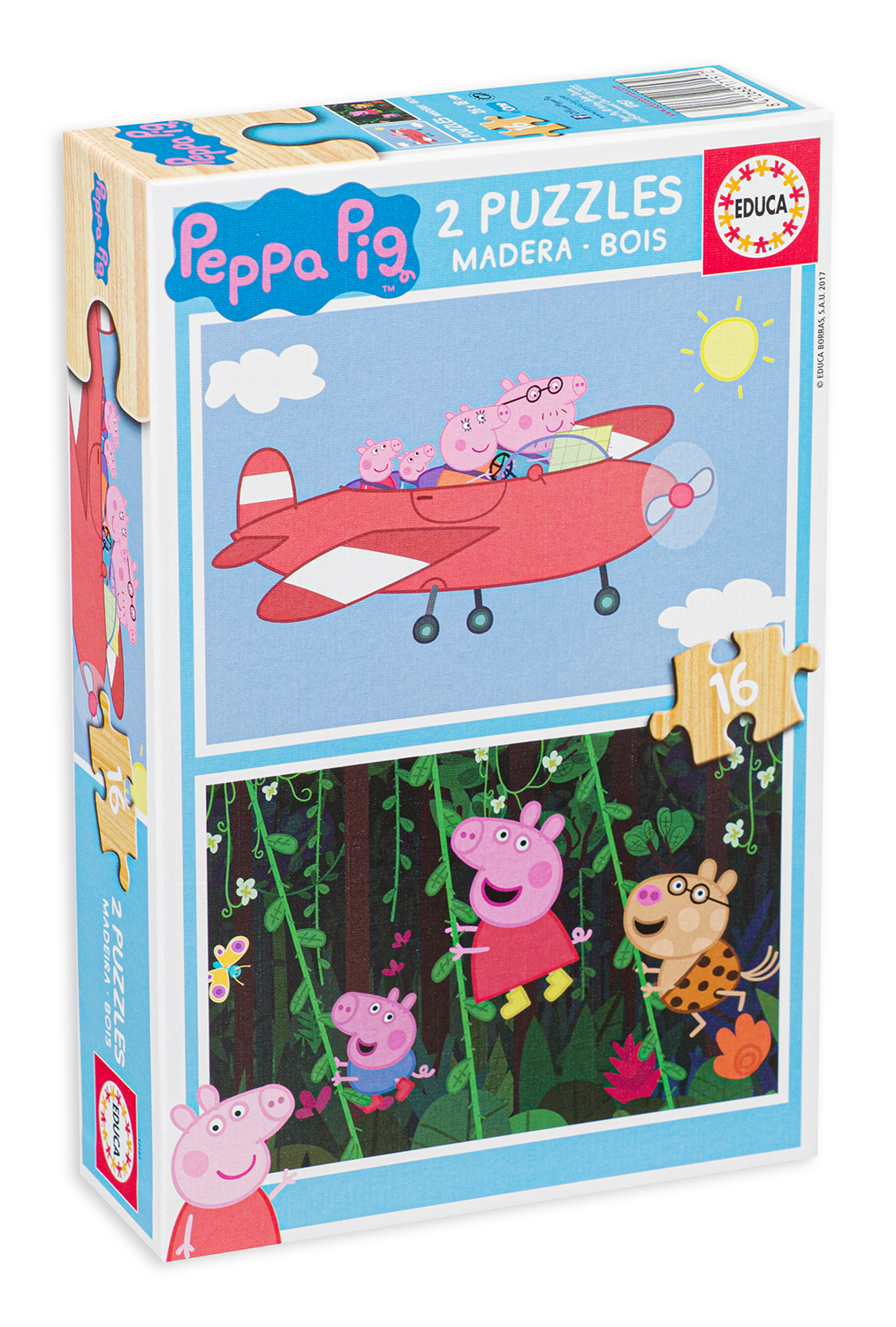 Puzzle Educa din 2 x 16 de piese - Aventurile lui Peppa Pig
