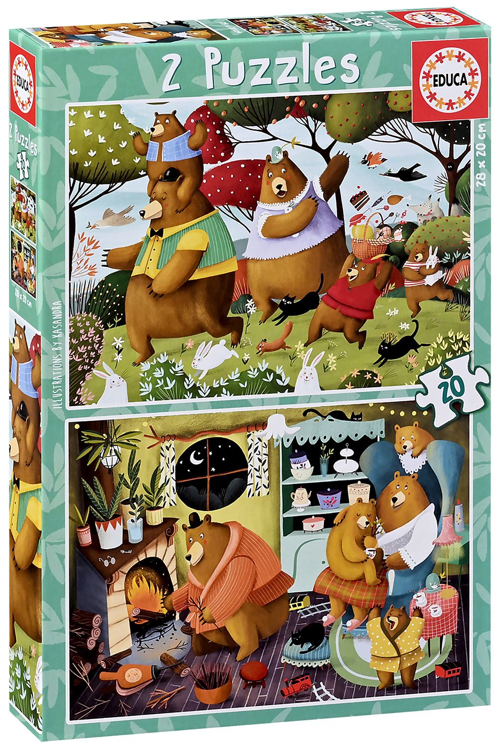 Puzzle Educa din 2 x 20 de piese - Povești din pădure