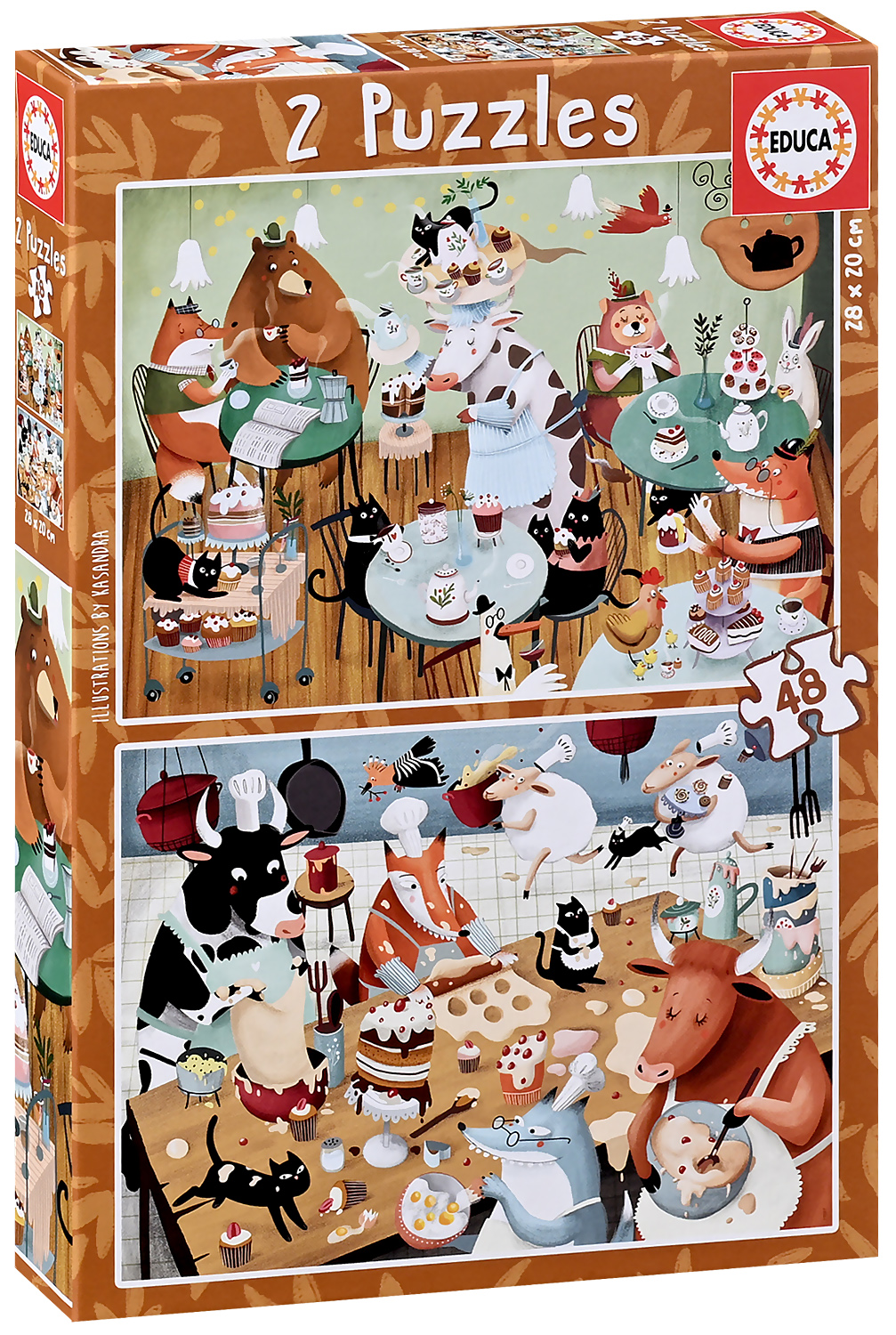 Puzzle Educa din 2 x 48 de piese - Povești din pădure