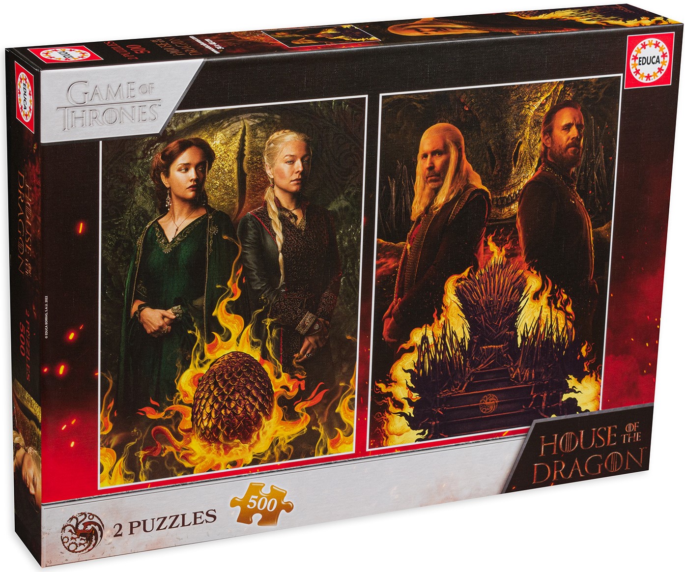 Puzzle Educa din 2 x 500 de piese - Casa Dragonului